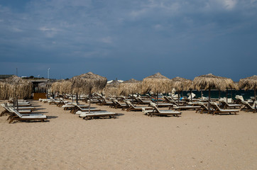 Bulgarian seaside landscapes, beautiful beach near Sozopol-camping site Gradina