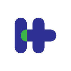H Plus logo design vector