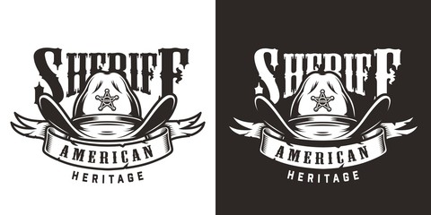 Vintage wild west monochrome print