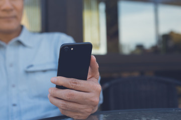 Man using smartphone