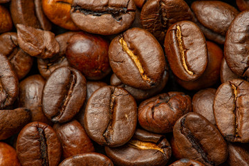 coffee beans in the detail close up