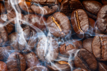 coffee beans in the detail close up