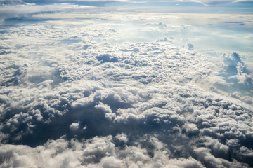 clouds looking form airplane in high sky