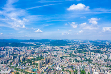 Obraz na płótnie Canvas overlooking city of Guangzhou in China