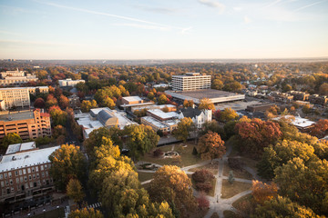 Aerial view of urban Raleigh North Carolina