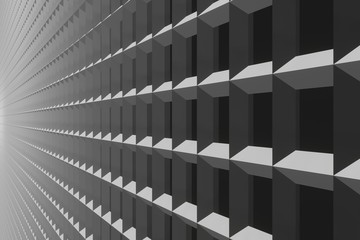 Naklejka premium Grid texture with backlight perspective view. Visualization 3D render abstraction pattern, nice background.