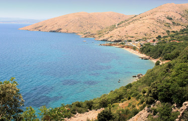 view while hiking to Mala Luka, Baska, island Krk, Croatia