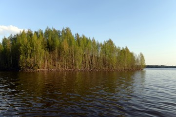 Island on the Sheksna River, Vologda Oblast. Russia