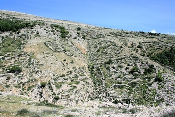 view while hiking to Mala Luka, Baska, island Krk, Croatia