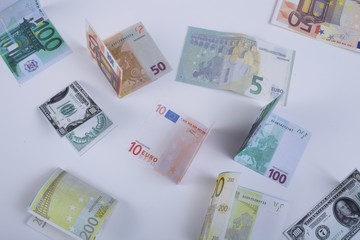 euro banknotes background