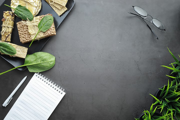 Proper nutrition. Healthy lifestyle.Dry bread rolls diet.Concept of losing weight and a healthy...