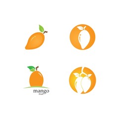 Mango in flat style. Mango vector logo. Mango icon. 