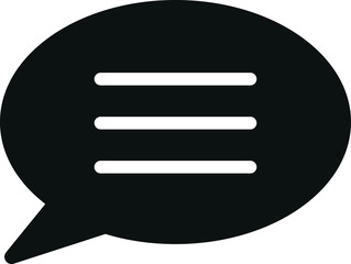 Sprechblase Leerer Text Schwarzes Kommunikations Icon Vektor Symbol