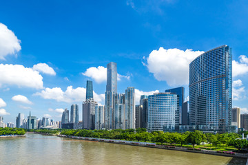 Fototapeta premium downtown of city in Guangzhou China