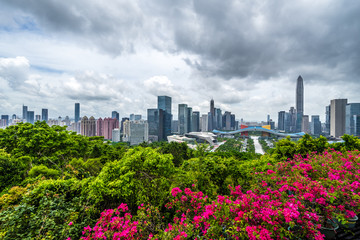 downtown of city in Shenzhen China