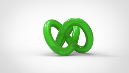 3D torus knot in gray background