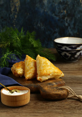 snack samosa fried pies with cheese