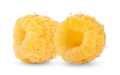 white raspberries isolated on white