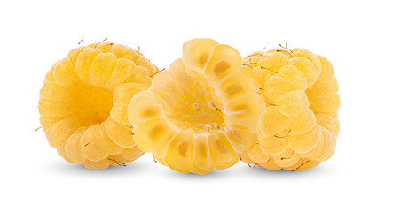 white raspberries isolated on white