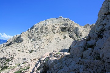 view while hiking to the lighthouse in Baska, island Krk, Croatia