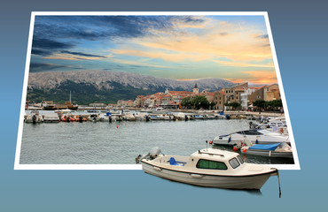 postcard design for Baska, island Krk, Croatia