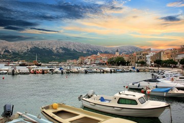 Fototapeta premium sundown on Baska, island Krk, Croatia