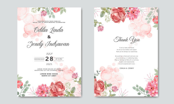 romantic and beautiful flower wedding cards invitation
