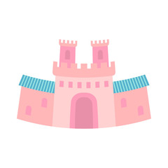 Cartoon hink fairy tale castle gate