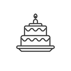 Birthday cake icon. Concept of happy Birthday. Vector illustration.
