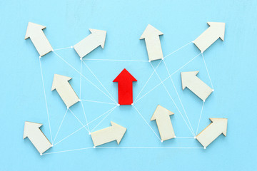 Business competition concept, red arrow leading the race