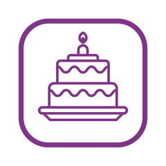 Birthday cake icon. Concept of happy Birthday. Vector illustration.
