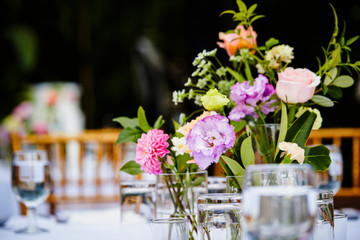 Flowers in vase on table 