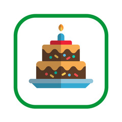 Birthday cake icon. Concept of happy Birthday. Vector illustration.