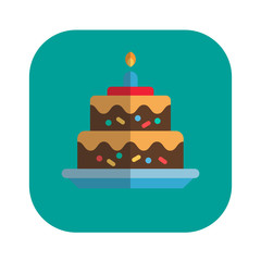 Birthday cake icon. Concept of happy Birthday. Vector illustration.