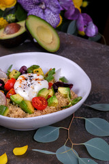 fresh salad with feta cheese and olives