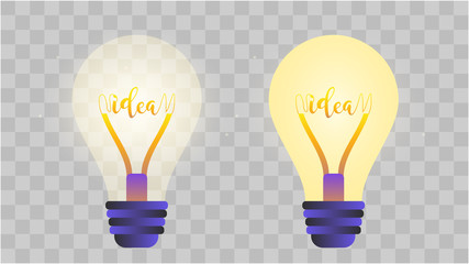 Vector illustration of a lamp. Transparent lamp. Concept for idea and business.