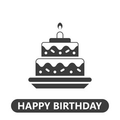 Birthday cake icon. Concept of happy Birthday. Vector illustration.