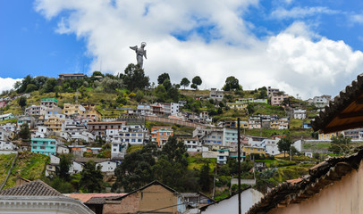 The virgin of quito statue, monument situated at city downtown, over 3000 meters