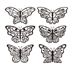 Fototapeta na wymiar Set Of Butterflies Design