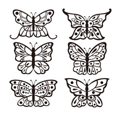 Obraz na płótnie Canvas Set Of Butterflies Design