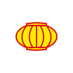 Chinese happy new year lantern flat icon. Design template vector