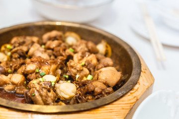 Yaozhu steamed chicken dishes on a plate