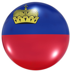 Obraz premium Liechtenstein national flag button