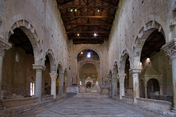 Fototapeta na wymiar Church of San Pietro in the medieval village of Tuscania Viterbo Lazio Italy