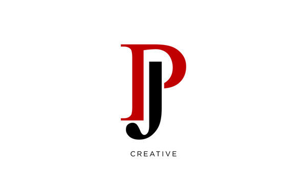 pj initial logo design vector icon