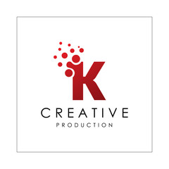 Letter K Dot Logo Vector, Dotted K Logo Design