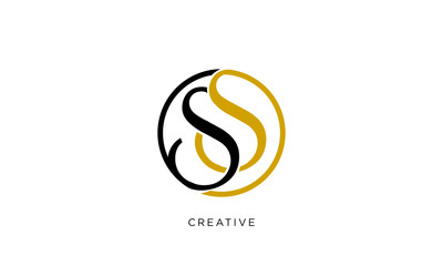 ss logo design vector icon luxury premium - obrazy, fototapety, plakaty