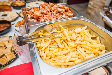 French fries served in event dish