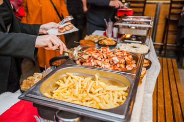 French fries served in event dish