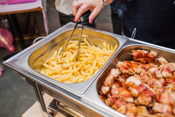 French fries served in event dish